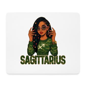 Sagittarius Queen – Loc'd Afro Girl Free Soul - Mouse Pad (horizontal) - white - Front