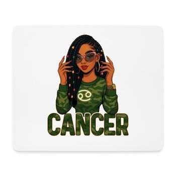 Cancer Queen – Fille afro avec un clin d’œil qui nourrit l’âme - Tapis de souris (format paysage) - blanc - Devant