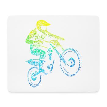 Motocross, Motocrossfahrer, Dirt Bike, Dirt Biker - Mousepad (Querformat) - Weiß - Vorne
