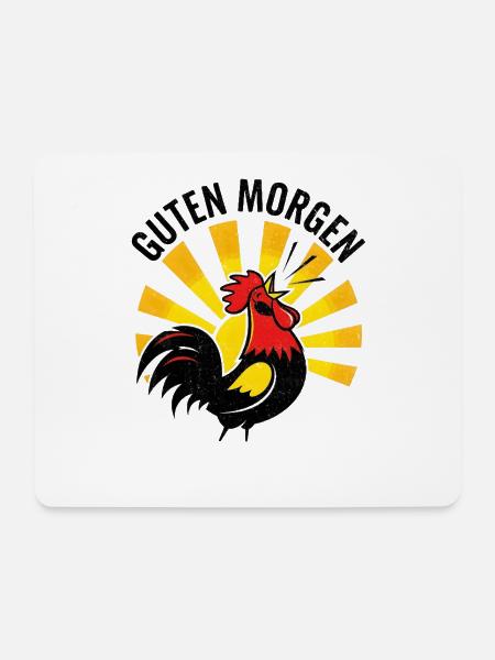 Hahn Guten Morgen - Mousepad (Querformat) - Weiß
