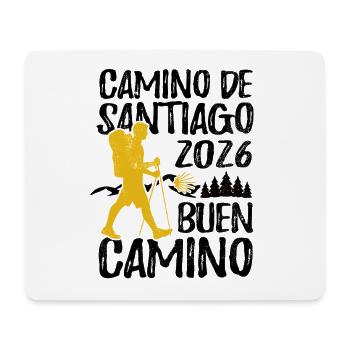 Buen Camino 2026 | Chemin de Saint-Jacques, Pèlerins, Santiago - Tapis de souris (format paysage) - blanc - Devant