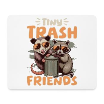 Funny Opossum and Raccoon - Mousepad (Querformat) - Weiß - Vorne