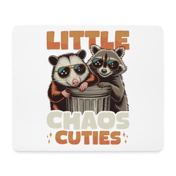 Funny Opossum and Raccoon - Mousepad (Querformat) - Weiß - Vorne