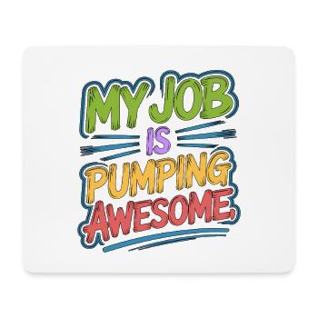 Cardiac Tech My Job Is Pumping Awesome Echo Tech - Mousepad (Querformat) - Weiß - Vorne