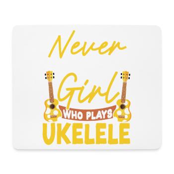 Hawaiian Ukulele Uke Girl Never - Mouse Pad (horizontal) - white - Front