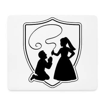 Silhouette du couple marié et marié - Tapis de souris (format paysage) - blanc - Devant