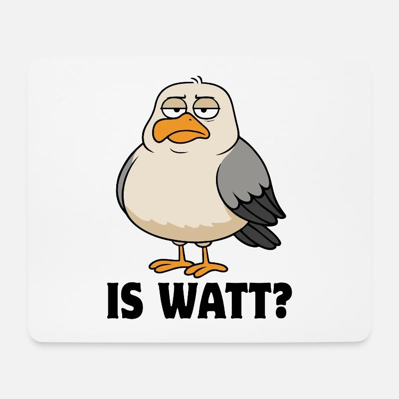 Möwe - Is Watt? - Nordsee - Geschenk - Mousepad (Querformat) - Weiß