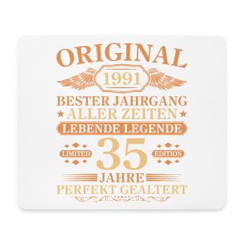  1991 Jahrgang Perfekt Gealtert 35. Geburtstag - Mousepad (Querformat) - Weiß - Vorne