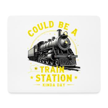 Steam Train Station Day - Mouse Pad (horizontal) - white - Front