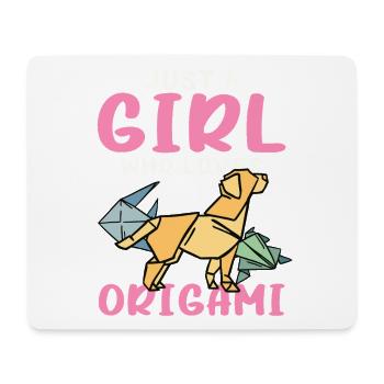 Nur ein Mädchen liebt Origami - Mousepad (Querformat) - Weiß - Vorne