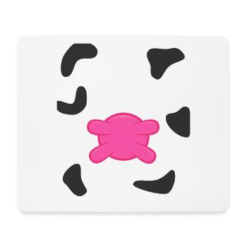 Mignonne dessin animé Ventre de vache Animal rose de ferme Paresseux DIY - Tapis de souris (format paysage) - blanc - Devant