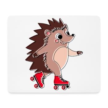 Igel auf Inlineskates – Niglo auf Inlineskates - Mousepad (Querformat) - Weiß - Vorne