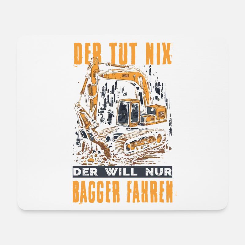 Baggerfahrer Geschenke Baggerführer Baustelle - Mousepad (Querformat) - Weiß
