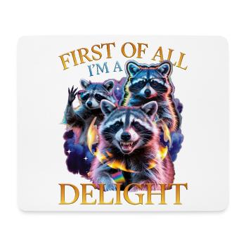 Funny Raccoon - Mousepad (Querformat) - Weiß - Vorne