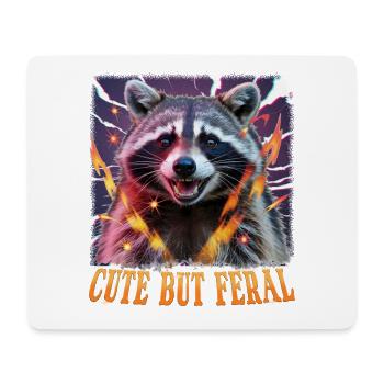 Funny Raccoon - Mousepad (Querformat) - Weiß - Vorne