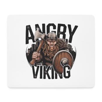Angry Viking with Axe and Shield - Mouse Pad (horizontal) - white - Front