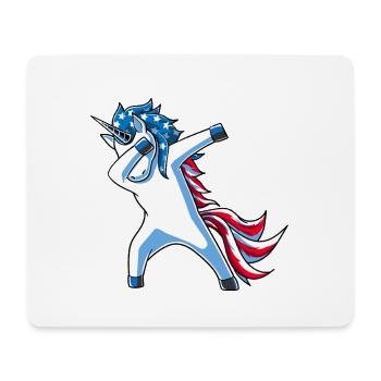 Dabbing Americorn Unicorn American Flag 4th of Jul - Mouse Pad (horizontal) - white - Front