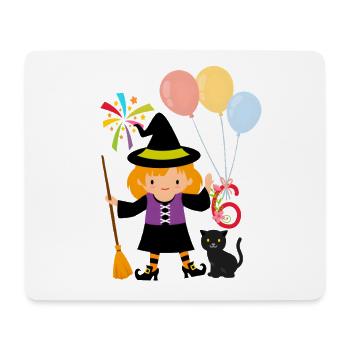 Kleine Hexe 6. Geburtstag Mädchen Design - Mousepad (Querformat) - Weiß - Vorne