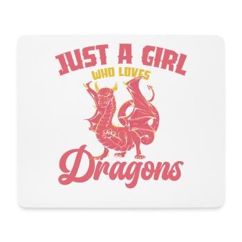 Une seule fille aime les dragons - Tapis de souris (format paysage) - blanc - Devant