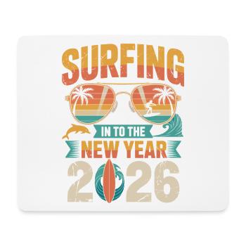 Surfen ins Neue Jahr 2026 - Mousepad (Querformat) - Weiß - Vorne