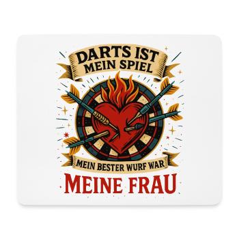 My Best Throw Was My Wife – Darts Heart Shirt - Mouse Pad (horizontal) - white - Front