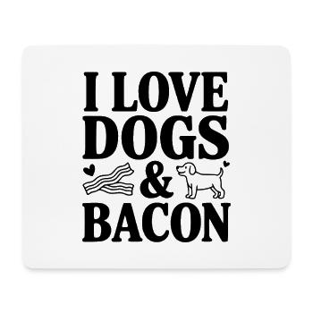 Ich liebe Hunde & Speck - Mousepad (Querformat) - Weiß - Vorne