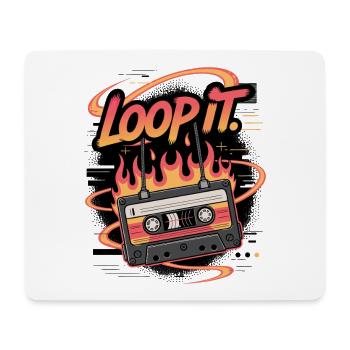 Retro Kassette Loop It Musikdesign - Mousepad (Querformat) - Weiß - Vorne