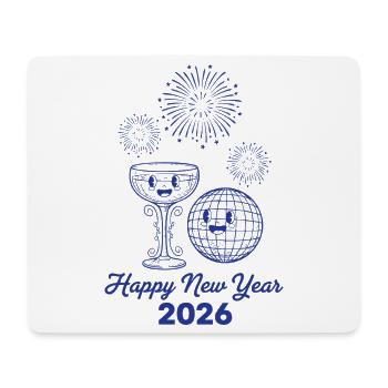 Happy New Year 2026 Fireworks Party - Mouse Pad (horizontal) - white - Front