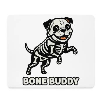 Chien Bone Buddy - Tapis de souris (format paysage) - blanc - Devant
