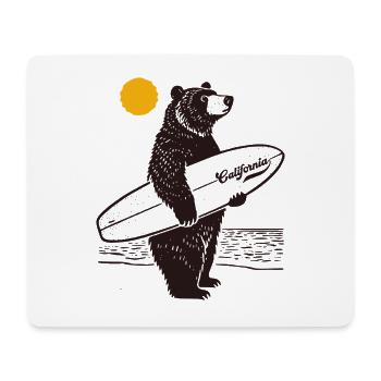 California Surf Bear - Mouse Pad (horizontal) - white - Front