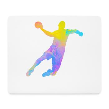 Handball Joueur de Hand Coloré Papa Handballeur  - Tapis de souris (format paysage) - blanc - Devant