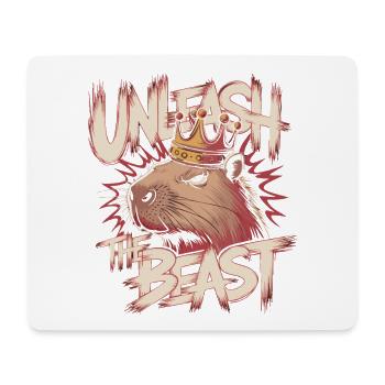 Capybara König Unleash the Beast Design - Mousepad (Querformat) - Weiß - Vorne