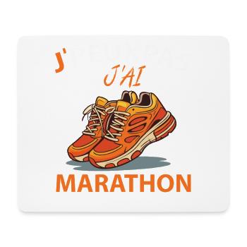 Ich kann nicht, ich Marathon - Mousepad (Querformat) - Weiß - Vorne