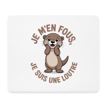 Ist mir egal, ich bin ein lustiger Otter - Mousepad (Querformat) - Weiß - Vorne