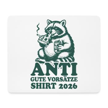 Waschbär | Anti gute Vorsätze 2026 - Mousepad (Querformat) - Weiß - Vorne