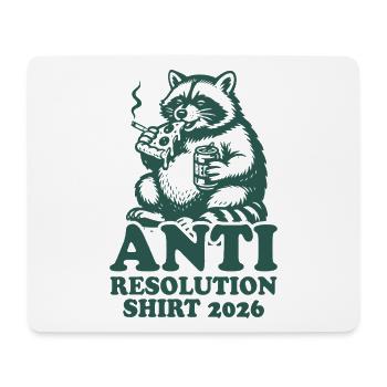 Waschbär | Anti gute Vorsätze 2026 - Mousepad (Querformat) - Weiß - Vorne