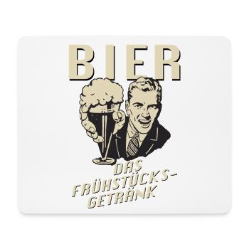 Bier, das Frühstücksgetränk - Mousepad (Querformat) - Weiß - Vorne