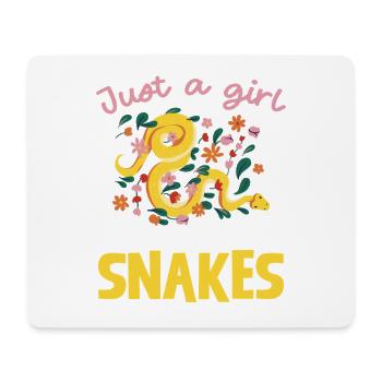 Nur ein Mädchen liebt Schlangen - Mousepad (Querformat) - Weiß - Vorne