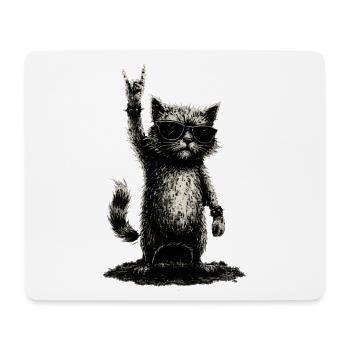 Grunge Cat Cat Rockhand Sunglasses - Mouse Pad (horizontal) - white - Front
