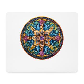 Mandala Feuerstern - Mousepad (Querformat) - Weiß - Vorne