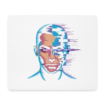 Portrait glitch dans le style artistique numérique - Tapis de souris (format paysage) - blanc - Devant
