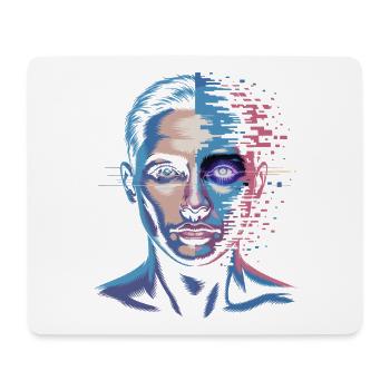 Digital human with glitch effect - Mouse Pad (horizontal) - white - Front