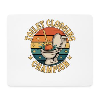 Champion du bouchon des toilettes Klo Humour - Tapis de souris (format paysage) - blanc - Devant