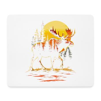 Elch, Wald, Natur, Wildnis, Outdoor, Tier - Mousepad (Querformat) - Weiß - Vorne