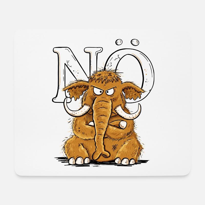 Nö Mammut Statement Nein Einfach Nö - Mousepad (Querformat) - Weiß