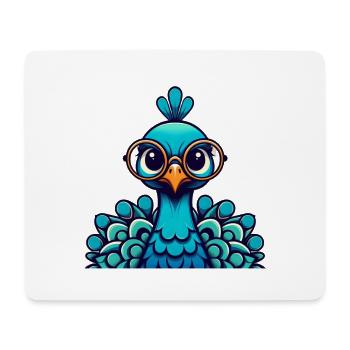 Motif du paon bleu Roue de paon Amoureux du paon - Tapis de souris (format paysage) - blanc - Devant