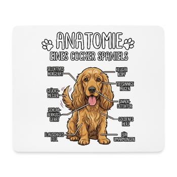 Cocker Spaniel : La vraie anatomie - Tapis de souris (format paysage) - blanc - Devant