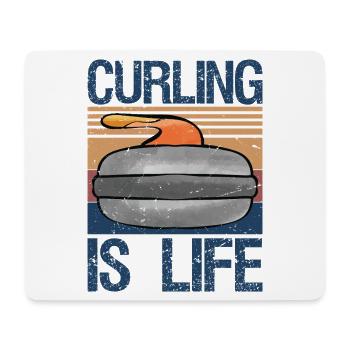 Le curling, c’est la vie amoureux des sports d’hiver - Tapis de souris (format paysage) - blanc - Devant