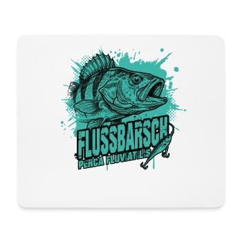 Flussbarsch – Der Stachelritter - Mousepad (Querformat) - Weiß - Vorne