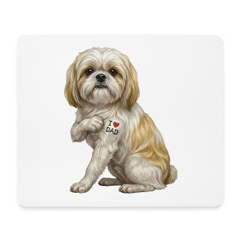 Ich liebe Papa Hundeporträt-T-Shirt - Mousepad (Querformat) - Weiß - Vorne